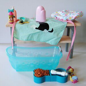 Our Generation Scrub & Style Pet Dog Grooming Table Set for 18" Doll